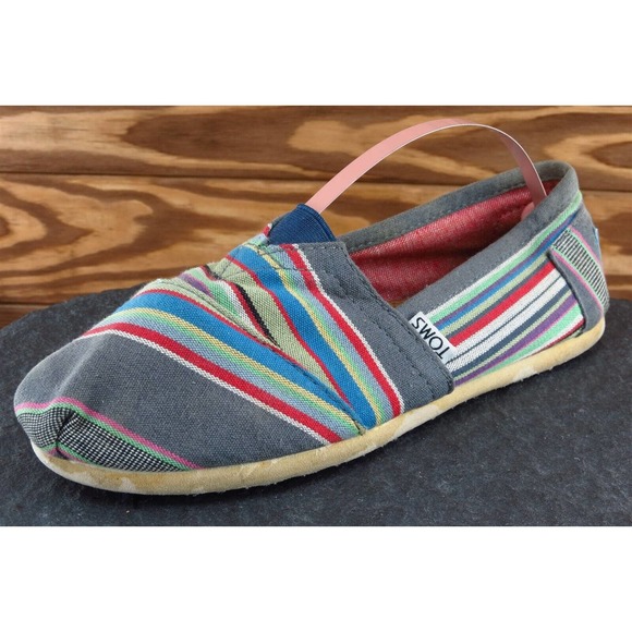 Toms Sz 7 M Multicolor Round Toe Flat Fabric - Picture 1 of 7